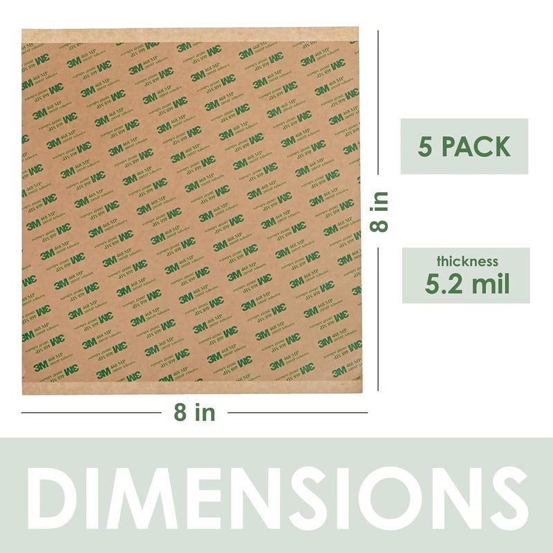 WEUPE Adhesive Transfer Tape, Double Sided Transfer Sheet, 468MP, 8inch x 8inch (5-Pack) - Image 2